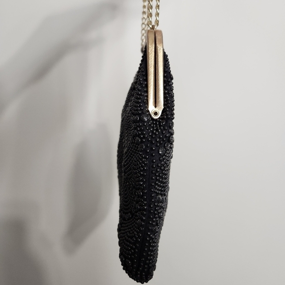 Vintage Style By Du Val Black Beaded Evening Bag - Picture 12 of 14